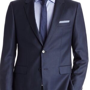 VIRGIN WOOL SPORT COAT DARK BLUE SIZE 36S (short)